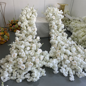 IFG Silk <strong>Artificial</strong> <strong>Flower</strong> Made Luxury Rose Cherry Blossom Cascading White Sofa <strong>Flower</strong> Runner for Wedding Decor - Product Image 1