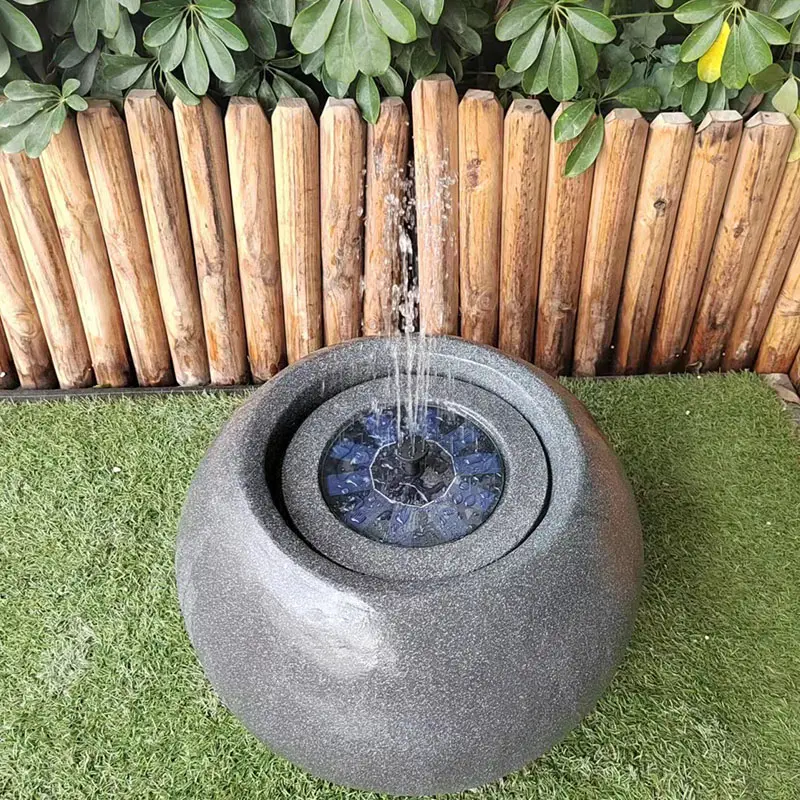 Fuente de agua estilo Bola de energía solar con bomba de pulverización de agua para decoración de jardín