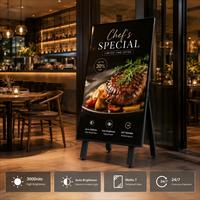Pantalla Digital para Menús Interiores Sinmar 3000 Nit de Alto Brillo, Android Windows, 43 Pulgadas, Pantalla LCD para Publicidad en Ventanas