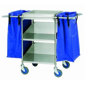 Carrello per Pulizie con 3 Vassoi, 90 cm, Blu, Capacità 77 L - Product Image 1