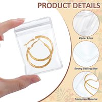 Sac de rangement pour bijoux en PVC de haute qualité, épaissi, anti-poussière, anti-oxydation, transparent, avec fermeture éclair