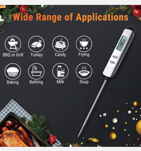 Thermomètre numérique à lecture instantanée pour barbecue et cuisine, en acier inoxydable 304, alimenté par piles, avec crochet <span class=keywords><strong>de</strong></span> cuisine, best-seller - Product Image 6