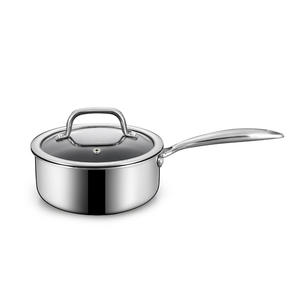 <span class=keywords><strong>Casserole</strong></span> légère et écologique <span class=keywords><strong>sans</strong></span> <span class=keywords><strong>PFOA</strong></span>, 16 cm, 3 plis, en acier inoxydable, avec revêtement antiadhésif gravé - Product Image 1
