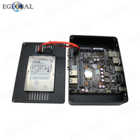 Mini PC Económica con Intel Core I3 5005U, DDR3L Máx. 8GB, SSD MSATA de 128GB, 4 USB 3.0, 2 LAN, Salida de Pantalla Dual, Pantalla LED Exterior
