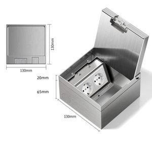OEM&ODM <span class=keywords><strong>Presa</strong></span> da Pavimento a Scomparsa Nera Opaca Incassata in Acciaio Inossidabile, Prese Elettriche EU UK UN AU US con <span class=keywords><strong>Scatola</strong></span> da Pavimento Sostituibile - Product Image 4