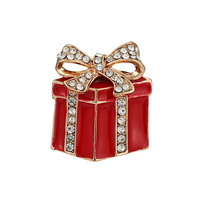 Nouvelle broche de Noël en alliage pour enfants, style vintage haut de gamme, motif couronne de peinture à l'huile, épingle de revers, cadeau de Noël en gros, en stock