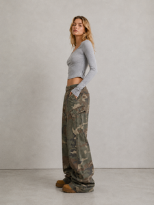 Jeans a Gamba Larga <span class=keywords><strong>con</strong></span> Motivi Retrò e <span class=keywords><strong>Tasche</strong></span> Funzionali, <span class=keywords><strong>Pantaloni</strong></span> Cargo in Denim Comodi per Esplorazioni all'Aperto da <span class=keywords><strong>Donna</strong></span> - Product Image 2