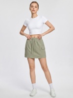 Haute Taille Cargo Skort, Femmes Cordon Mini Jupe avec Shorts intégrés, Randonnée Casual Style, Personnalisable