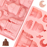 Moule à gâteau en silicone antiadhésif Candyer, design Château, qualité alimentaire, réutilisable, mignon, magnétique, pour chocolat et bonbons DIY