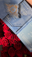 Ensemble d'invitations de mariage en acrylique transparent de poche en velours bleu de luxe enveloppe monogramme personnalisé Logo fiançailles After-Party Festival