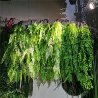 Vente chaude Mariage Jardin Mur Plafond Décoration Artificielle Tactile Suspendu Lierre Fougère Feuilles Amarante Plante