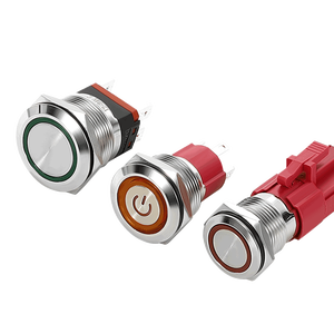 Platte Knop 20a Metalen Drukknop Schakelaar 1no1nc 24V/12V Led Serie Licht Ip67 Voeding - Product Image 2
