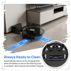 เครื่องดูดฝุ่นหุ่นยนต์อัจฉริยะ, ถังเก็บน้ำ 600 มล., เสียงรบกวนต่ำ ≤60dB, หุ่นยนต์กวาดและถูพื้นแบบ 2-in-1 สำหรับทำความสะอาดพื้นบ้าน - Product Image 4