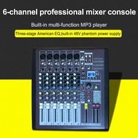 Console numérique USB 6 canaux, mixeur Audio avec alimentation fantôme, prix d'usine