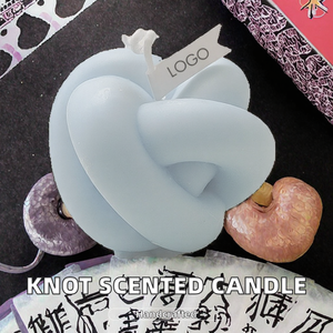 Vela Aromática de Cera de Soya con Forma de Nudo, Diseño Moderno Personalizado E148, Recuerdos Hechos a Mano para el Hogar, Acción de Gracias, Navidad, Bodas - Product Image 2