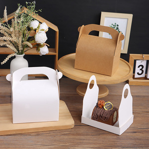 Boîtes en papier recyclables de qualité alimentaire avec poignée, emballage portable pour sandwichs et sushis, avec logo personnalisé - Product Image 5