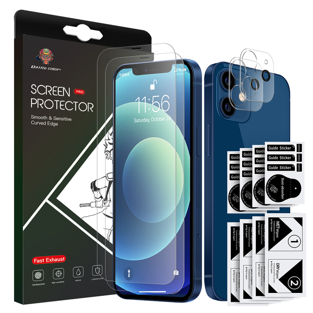 9H Tempered Glass Screen Protector for iPhone Dual Use As Camera Lens Guard for Mobile Phones