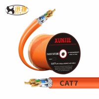 305m PVC padat Cat7 23awg pelindung ganda S/FTP tembaga kabel LAN kabel jaringan 1000ft untuk aplikasi jaringan