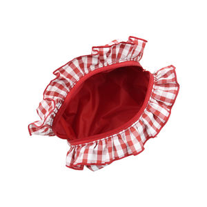 2025 2026 Logo personnalisé mignon rouge sac cosmétique pochette de maquillage Floral pour voyage rouge matelassé sac de maquillage - Product Image 6