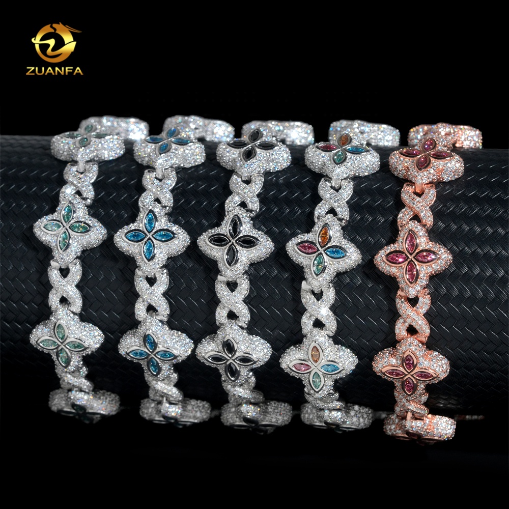 Hot Selling Colorful Hip Hop Iced Out Jewelry - 925 Silver