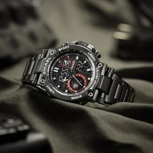 Montre Homme SMAEL 8095 en Gros, Chronomètre Étanche, Marque de Luxe, Triple Fuseau Horaire, Montre-Bracelet Métallique pour Hommes - Product Image 3