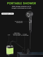 Pompe de douche électrique de douche de Camping Portable avec affichage numérique intelligent pour la randonnée RV voyage douche de Camping en plein air pour animaux de compagnie