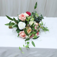 Bouquet de mariée fleurs en soie artificielles pivoine mariée Rose fleurs Bouquet pour mariage décoration de la maison fleurs artificielles