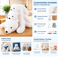 Ensemble de jouets en peluche OEM Panda couché et Ours polaire, animaux en peluche doux et moelleux, décoration d'intérieur, cadeau pour enfants, poupée