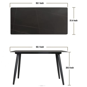 Muebles de comedor de mejor estilo Mesa de comedor de piedra sinisted con patas de metal Muebles de sala Mesa de Centro y sillas - Product Image 4