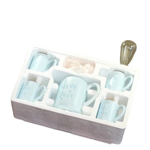 Service à thé de l'après-midi en porcelaine fine Bow-Tie English, tasses à café en céramique aux couleurs macaron, design frais et mignon, coffret cadeau pour la maison - Product Image 4