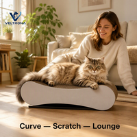 Tempat Garukan Kucing Bentuk Tulang, Lounge Kardus Bergelombang, Furnitur Garukan Dalam Ruangan Grosir