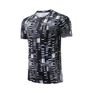 Wholesale in stock Quick drying all over print t-shirt running custom logo shirt for men fallow outdoors