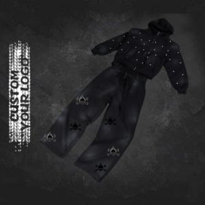 Conjuntos de 2 Piezas de Pantalones Deportivos y Sudaderas con Capucha, Estampado Vintage Decolorado por el Sol, Gruesos, Transpirables, Casuales y Holgados - Product Image 1