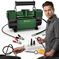 Compresseur d'air portable personnalisé à double cylindre 12V 150PSI en métal pour voitures et MPV avec gonflage rapide des pneus