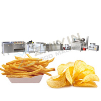 Machine à frire les snacks semi-automatique à gaz en acier inoxydable SUS304, ligne de production commerciale personnalisée pour frites et chips surgelées