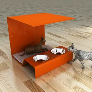 อะคริลิคแมวสัตว์เลี้ยงถาดให้อาหารสุนัขถาดคู่สอง-In-One ป้อน