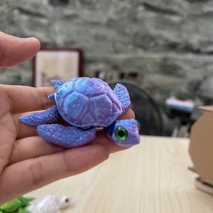 Figurine de tortue marine imprimée en 3D SDL11 avec articulations mobiles, jouet de bain créatif, modèle pour jeux aquatiques, décoration de bureau originale, cadeau, ornement 3D - Product Image 4