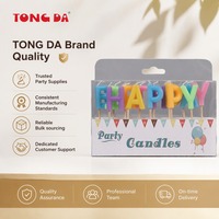 Bougies d'anniversaire alphabet colorées et joyeuses, non toxiques, en paraffine solide, ensemble de bougies décoratives pour gâteau d'anniversaire
