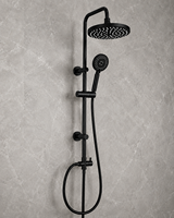 Ensemble de douche thermostatique mural encastré en laiton massif noir de qualité supérieure avec pommeau pluie et douchette à main