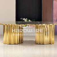Ensemble de chaises et de tables de banquet d'hôtel moderne et romantique, base en acier inoxydable, VIP, mariage, fête, repas en plein air, location
