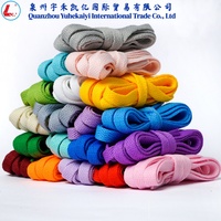 Lacets plats en polyester multicolores de 8 mm, couleur unie, polyvalents, pour remplacement de lacets de baskets et chaussures décontractées, ou comme corde d'emballage