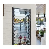 Fenêtre d'obturation à persienne en verre IP65 résistant aux intempéries et à la poussière vente en aluminium Style horizontal traditionnel motif graphique extérieur