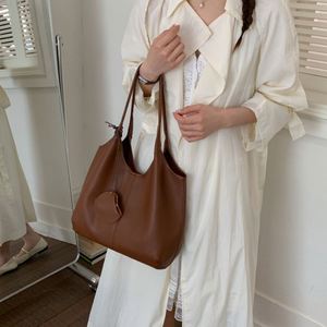 Minimalist <b>Soft</b> PU Leather Hobo Tote Bag Women Large Capacity Casual Shoulder <b>Handbag</b> Wholesale - Product Image 2