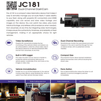 Caméra embarquée Jimi Iot JC181 Wifi 1080P 4G pour voiture, 2 canaux, avec suivi GPS en temps réel