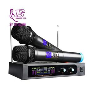 Un traino due <span class=keywords><strong>microfono</strong></span> palmare KTV conferenza home canto <span class=keywords><strong>microfono</strong></span> senza fili full set <span class=keywords><strong>microfono</strong></span> audio professionale dal vivo - Product Image 1
