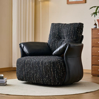 Fauteuil pivotant inclinable de luxe de style scandinave moderne, rembourré en cuir, avec structure en acier au carbone, directement de l'usine, pour un confort optimal
