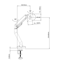 Support de moniteur unique réglable FocusMount bras de moniteur à ressort à gaz à mouvement complet
