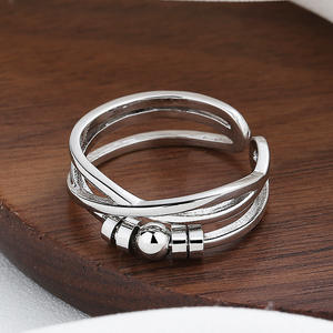 Anillo de cuentas móviles de venta caliente, anillo antiestrés para hombres y mujeres, nueva tendencia, anillo ágil y ligero, anillos de metal - Product Image 3