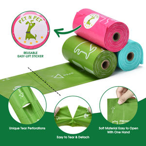 Diskon besar tas kotoran hewan peliharaan Biodegradable kustom tas kotoran anjing ramah lingkungan tas kotoran berbasis tanaman berkelanjutan cetak warna - Product Image 2