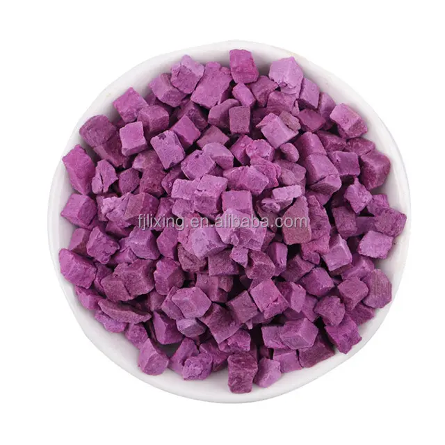 Vente en gros en vrac bon marché dés de patate douce violets lyophilisés Source de cube vente directe en usine